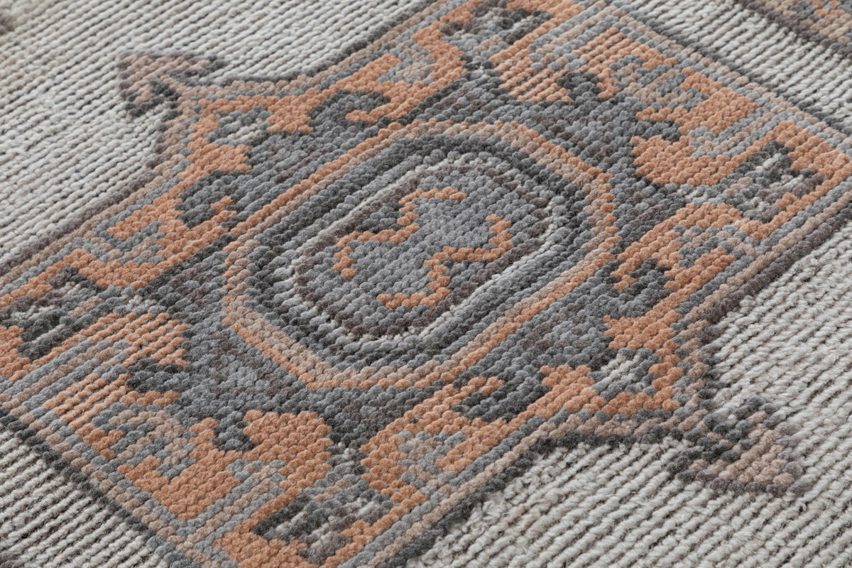 Tribal Medallion Hand Knotted Wool Area Rug 5x7 gray