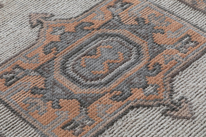 Tribal Medallion Hand Knotted Wool Area Rug 5x7 gray