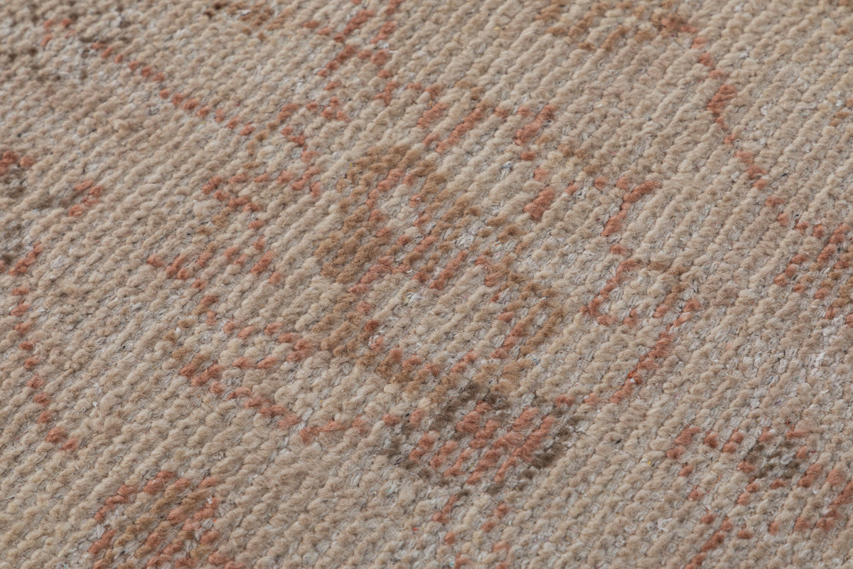 Botanical Lattice Hand Knotted Wool Rug beige 5x7