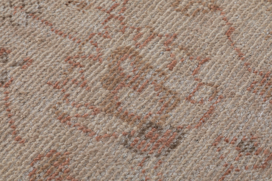 Botanical Lattice Hand Knotted Wool Rug beige 5x7