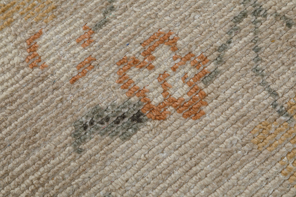 Floral Radial Hand Knotted Wool Rug 5x7 beige carpets