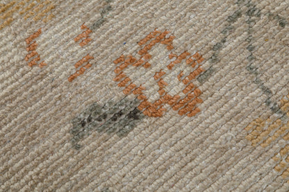 Floral Radial Hand Knotted Wool Rug 5x7 beige carpets