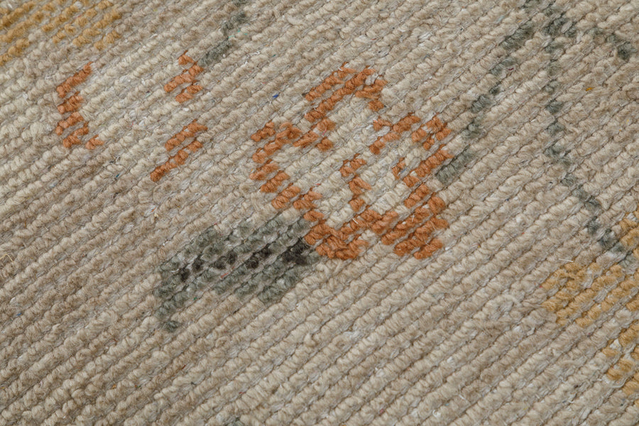 Floral Radial Hand Knotted Wool Rug 5x7 beige carpets