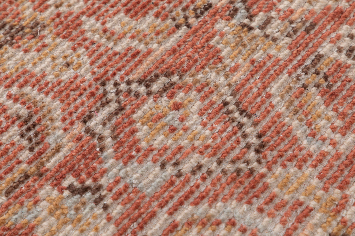 Vintage Geometric Lattice Hand Knotted Wool Rug 5x7 rust