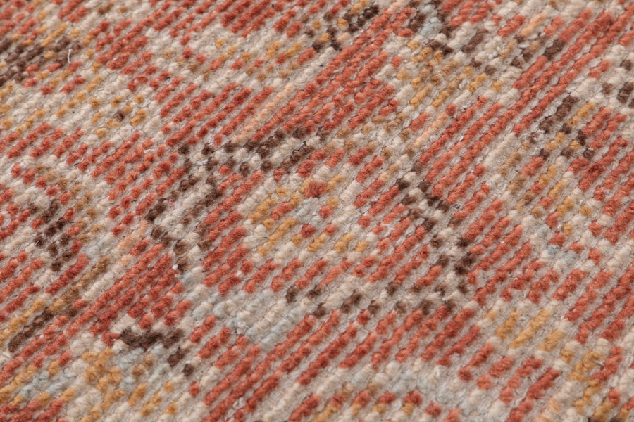 Vintage Geometric Lattice Hand Knotted Wool Rug 5x7 rust
