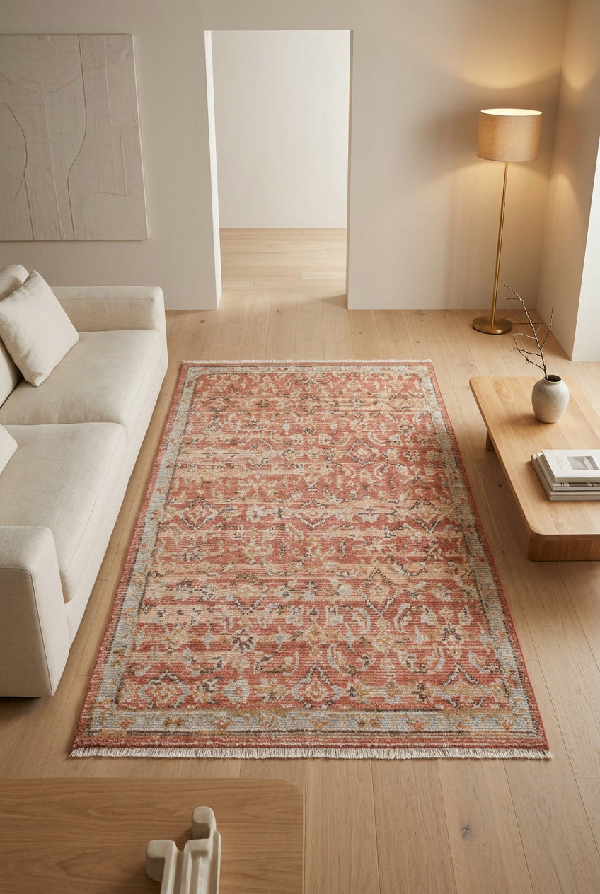 Vintage Geometric Lattice Hand Knotted Wool Rug