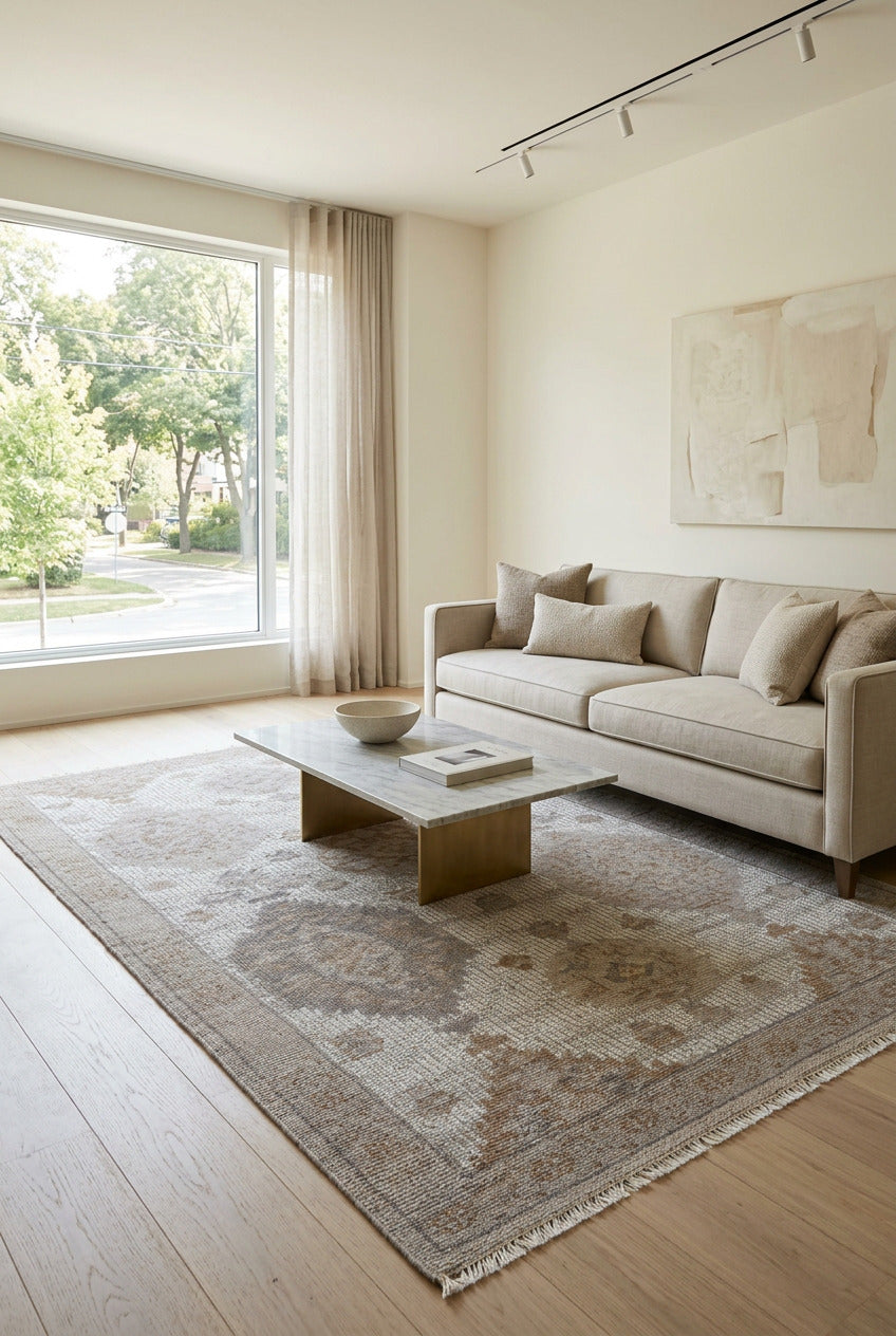 Arnald Medallion Hand Knotted Wool Area Rug