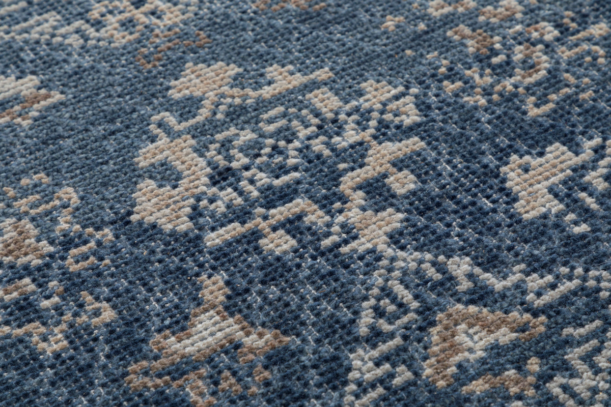 Mogul Hand Knotted Wool Rug 5x8  Dark Blue Teal rug