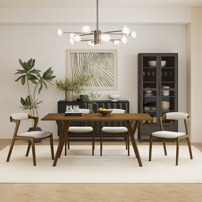 4 Seater 5 piece walnut dining set