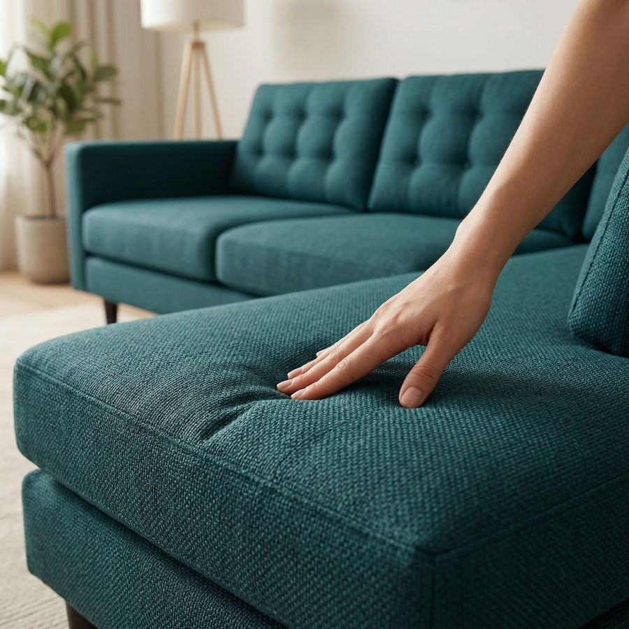 Dark Blue Teal sectional sofa