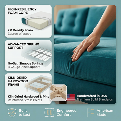 Peacock Blue sectional sofa