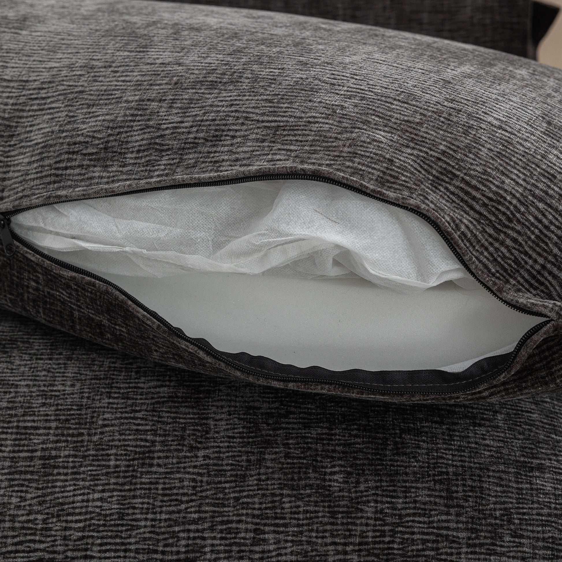 Gray Sectional Sofa with Ottoman