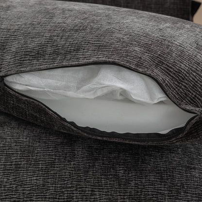 Gray Sectional Sofa with Ottoman
