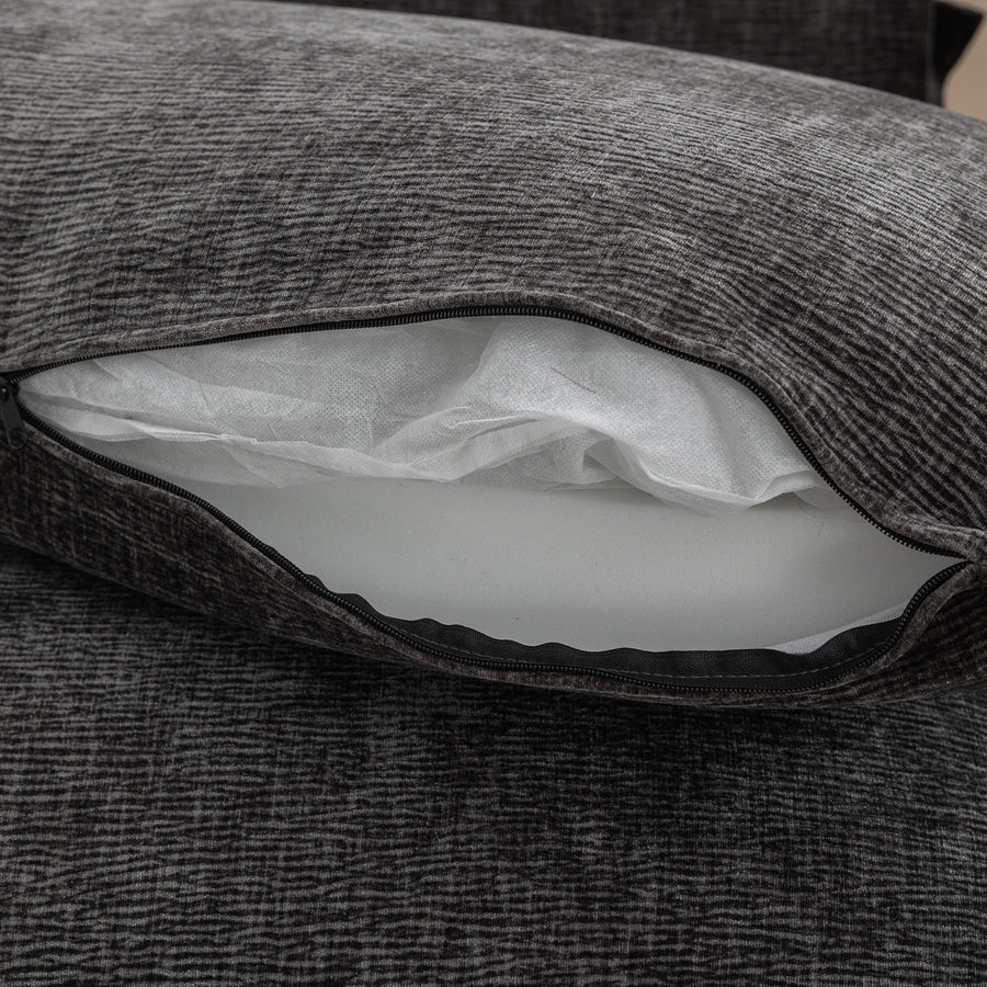Gray Sectional Sofa with Ottoman