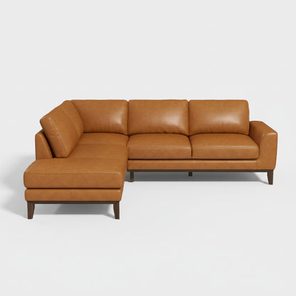 Left Facing Leather Sectional Sofa