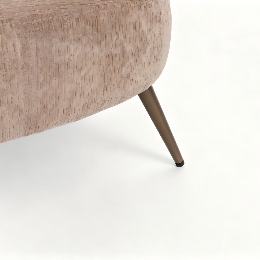 Camel metal frame accent chair
