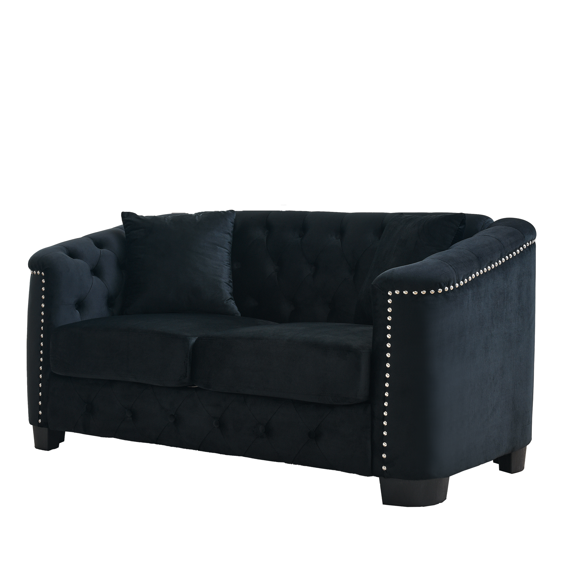 Velvet Chelsfield 5 seater Sofa Set Black 
