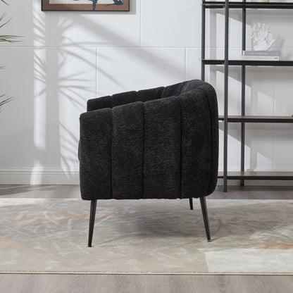 Pash Chenille Black Love Seats with wooden leg