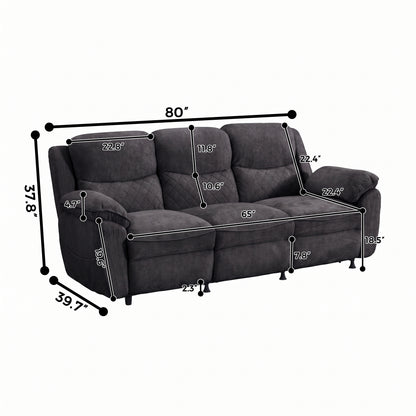 3 seater 6 seater dark gray power recliner sofa