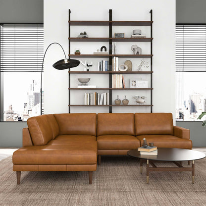 Carmel Tan Leather Sectional Sofa