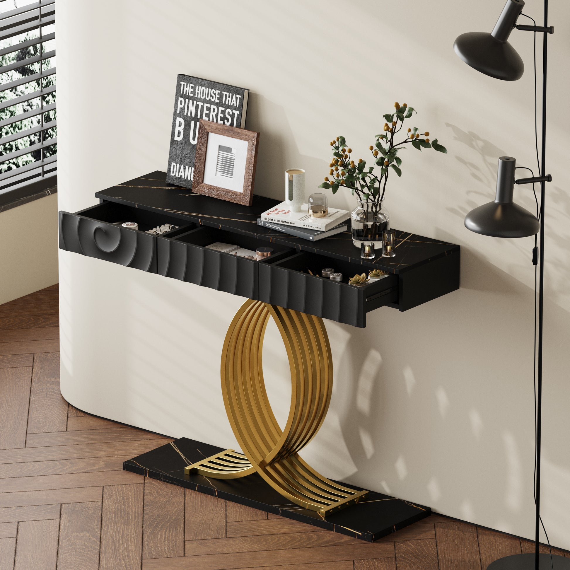 Black Gold Side Table