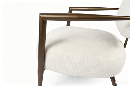 White metal frame accent chair