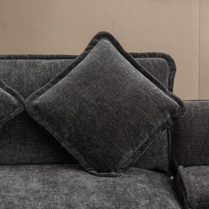 Gray Sectional Sofa with Ottoman