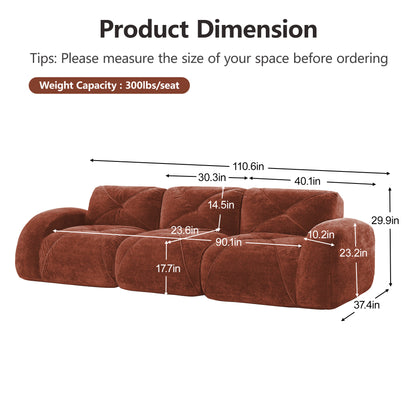 Red Brown Modular Sofa