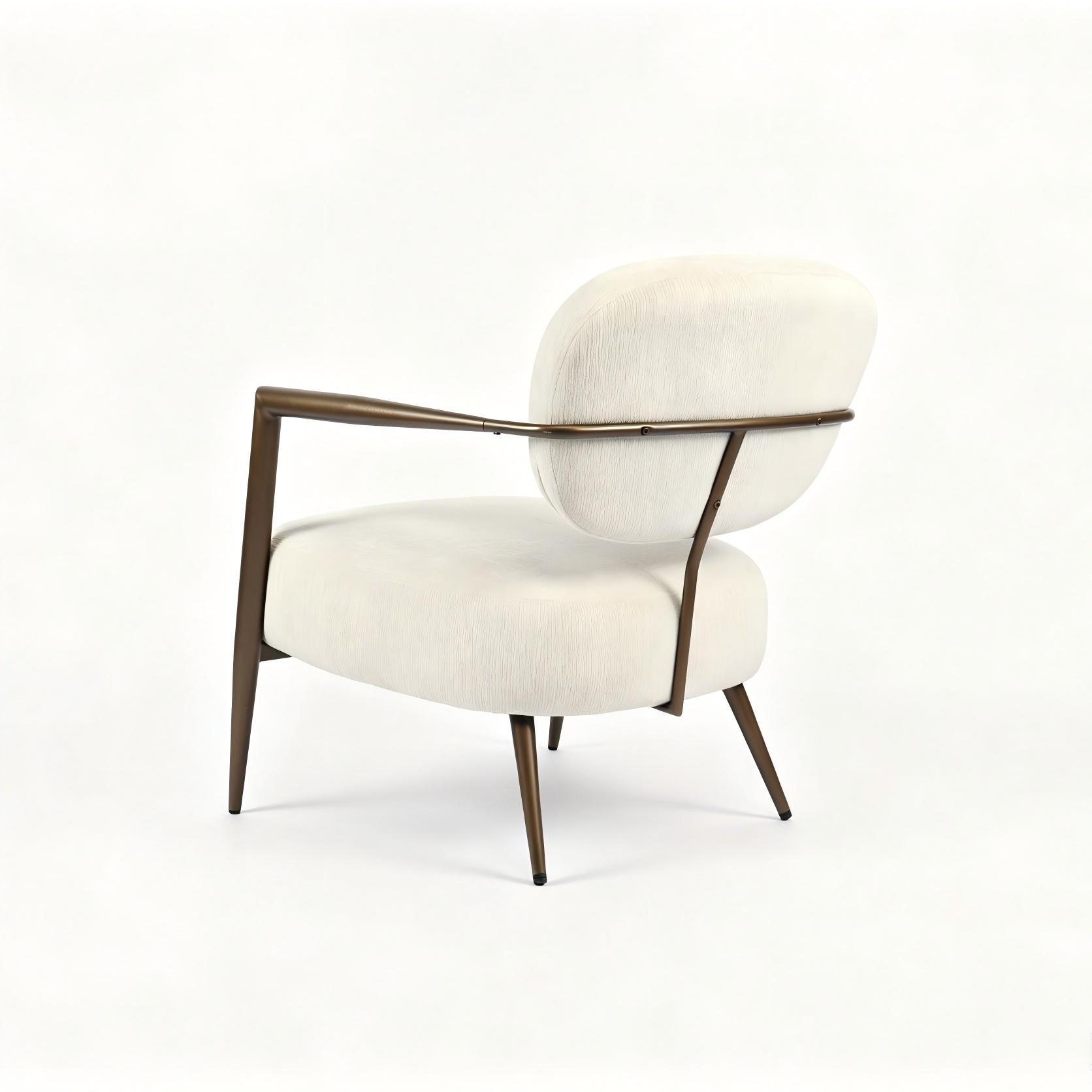 White metal frame accent chair