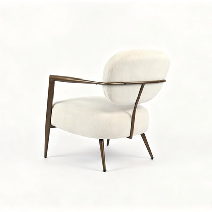 White metal frame accent chair