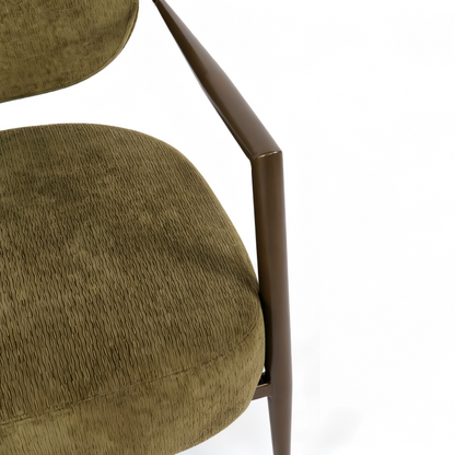 Green metal frame accent chair