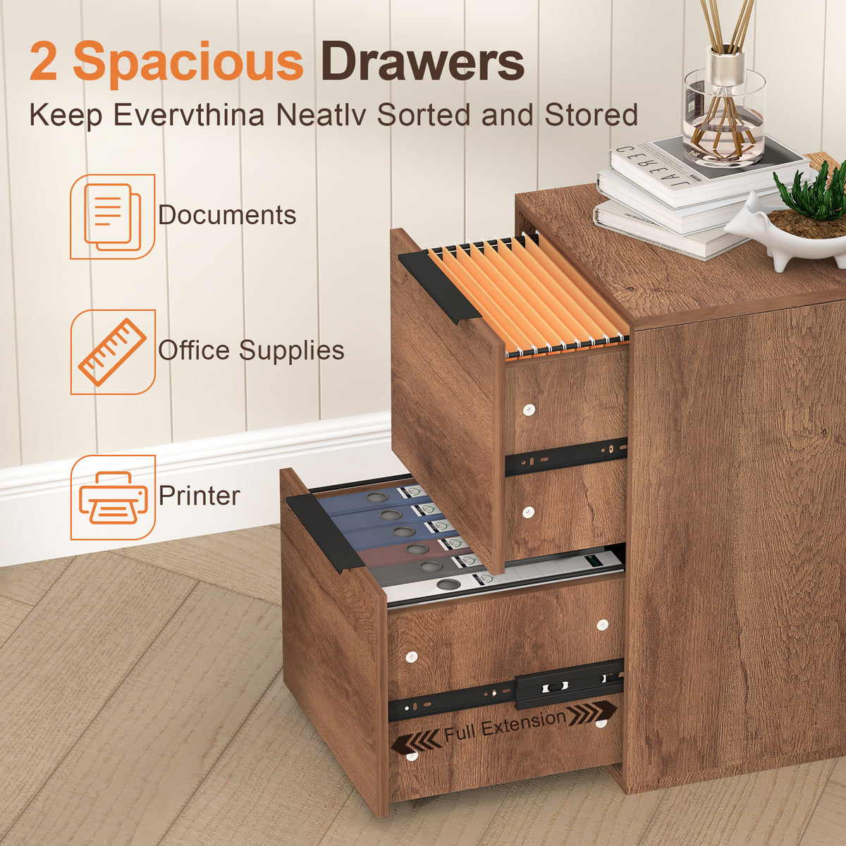 Brown Filling Cabinet 
