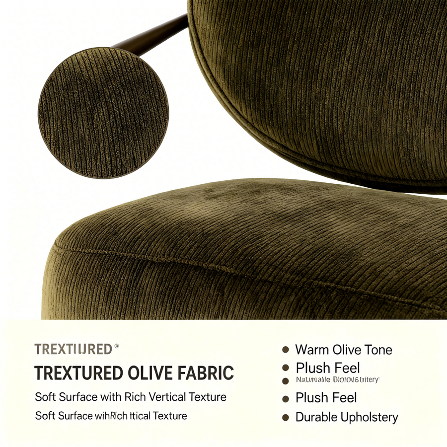 Green metal frame accent chair