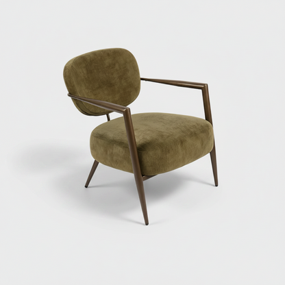 Green metal frame accent chair