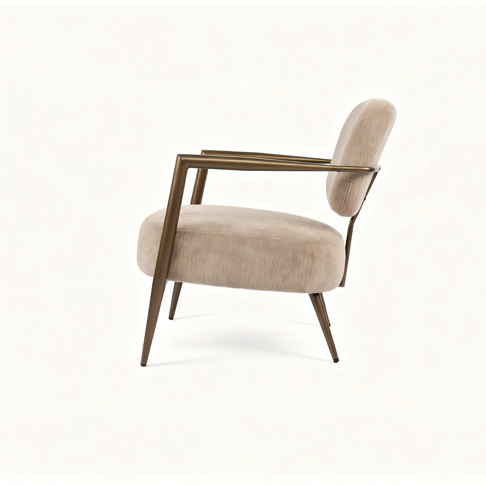 Camel metal frame accent chair