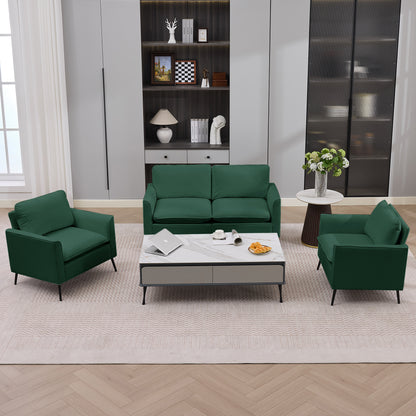 Retro Faux Leather Green Loveseat