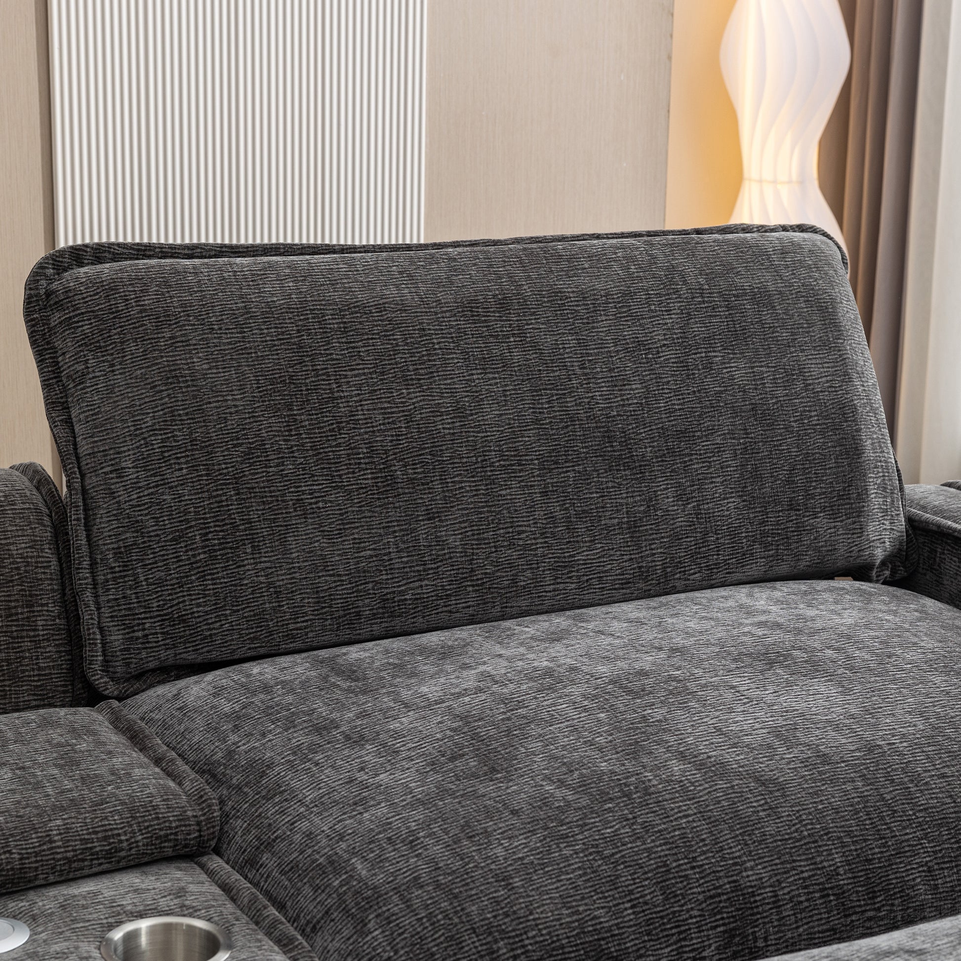 Gray Sectional Sofa with Ottoman
