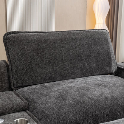 Gray Sectional Sofa with Ottoman