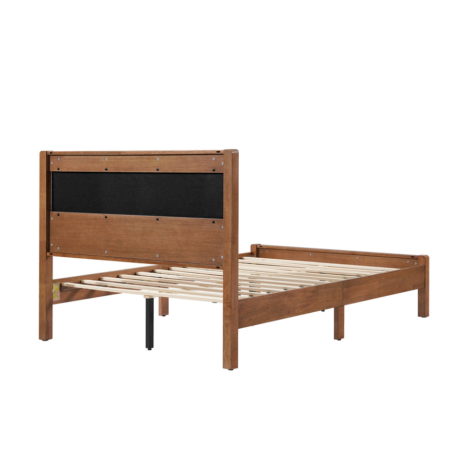 Boxer brown Bed with Upholstered Headboard