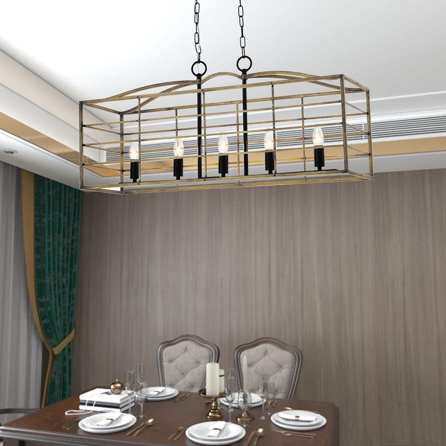 5 Lights Rectangular Chandelier