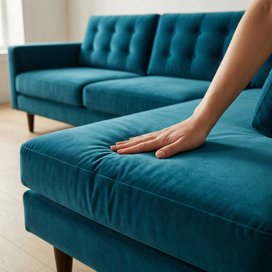 Peacock Blue sectional sofa