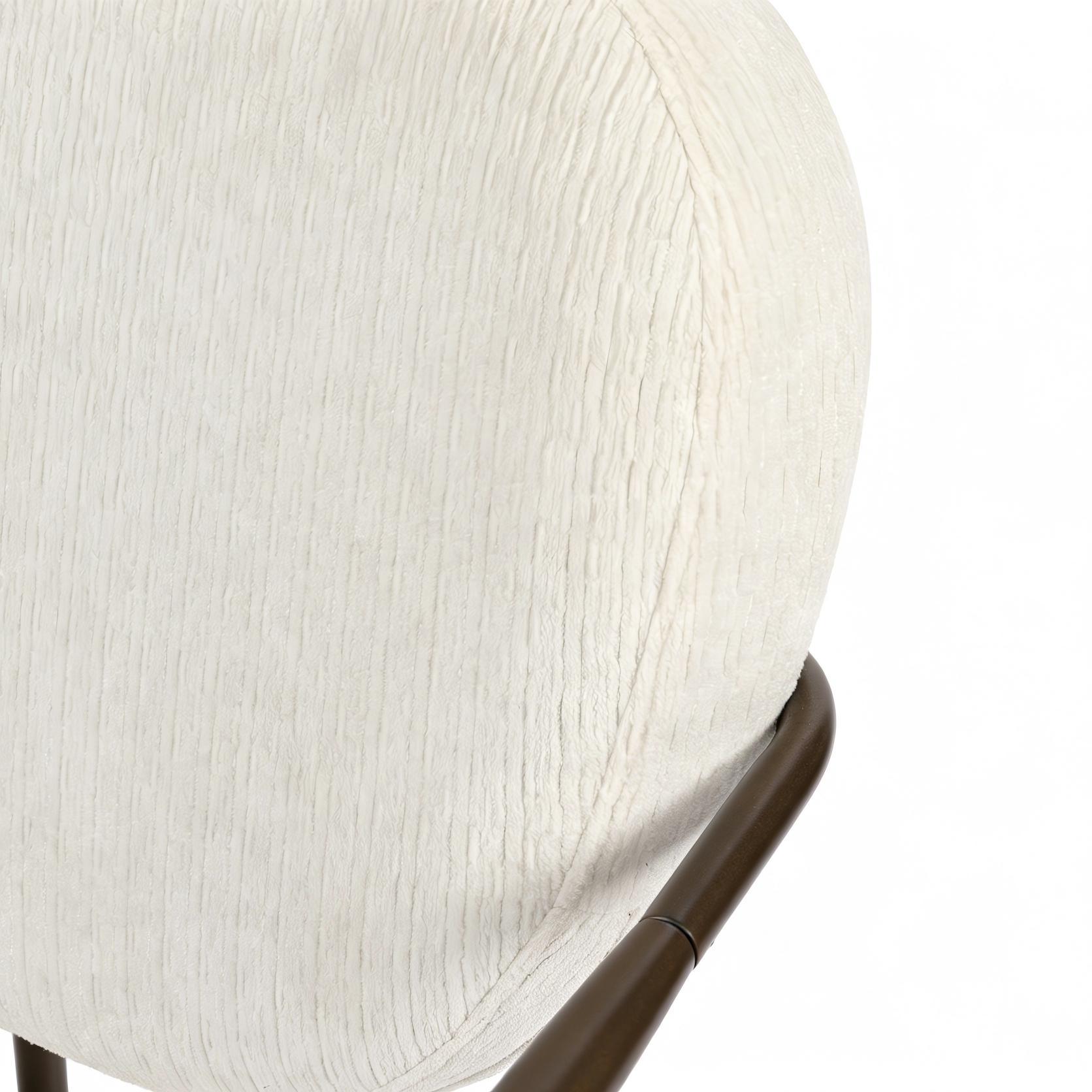 White metal frame accent chair