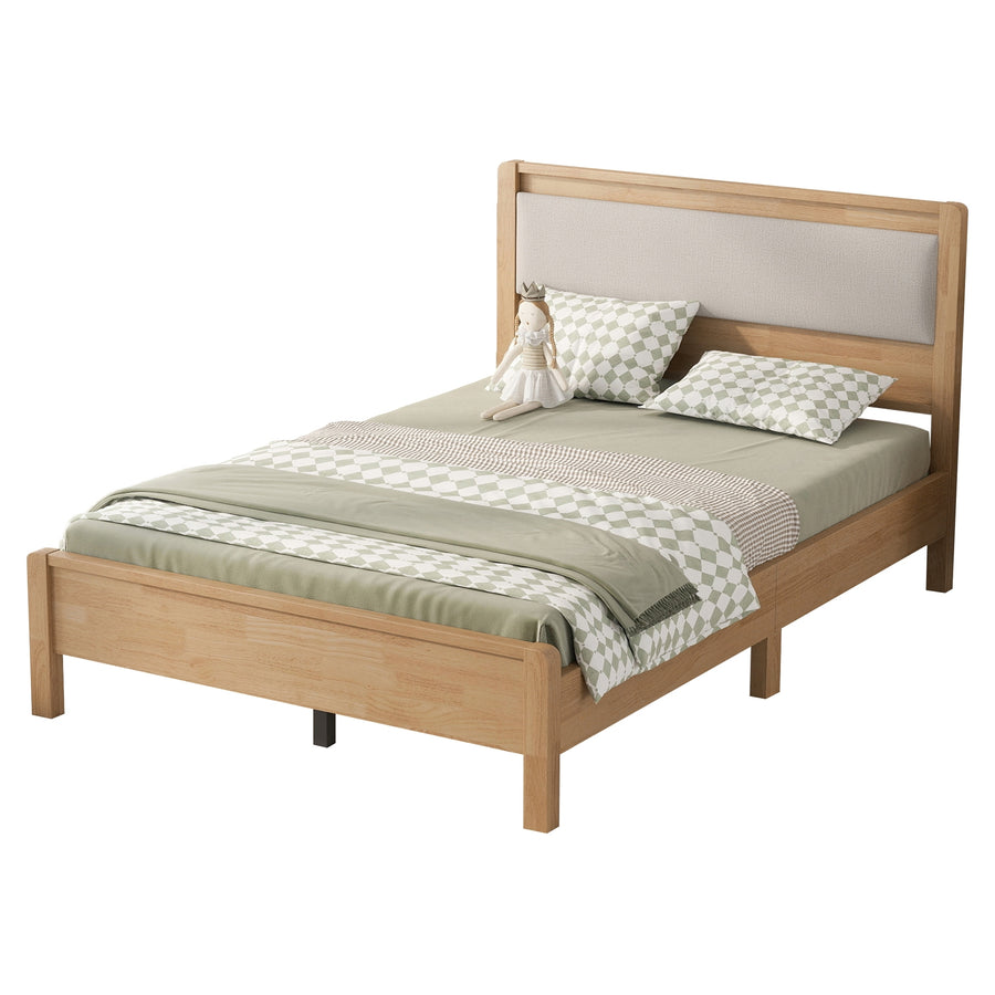 Boxer natural Bed with Upholstered Headboard