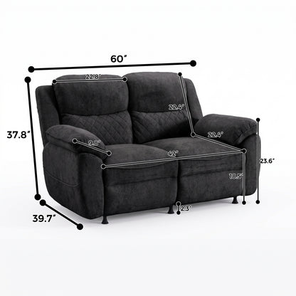 2 seater 6 seater dark gray power recliner sofa