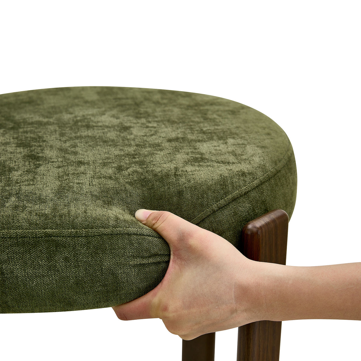 Charcoal green set of 2 piece 4 piece dining chair with curved back and wooden legs