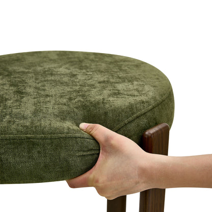 Charcoal green set of 2 piece 4 piece dining chair with curved back and wooden legs