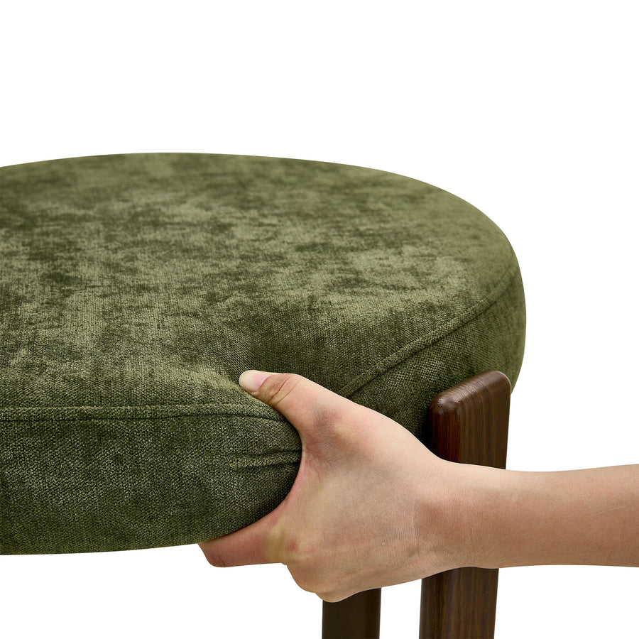 Charcoal green set of 2 piece 4 piece dining chair with curved back and wooden legs