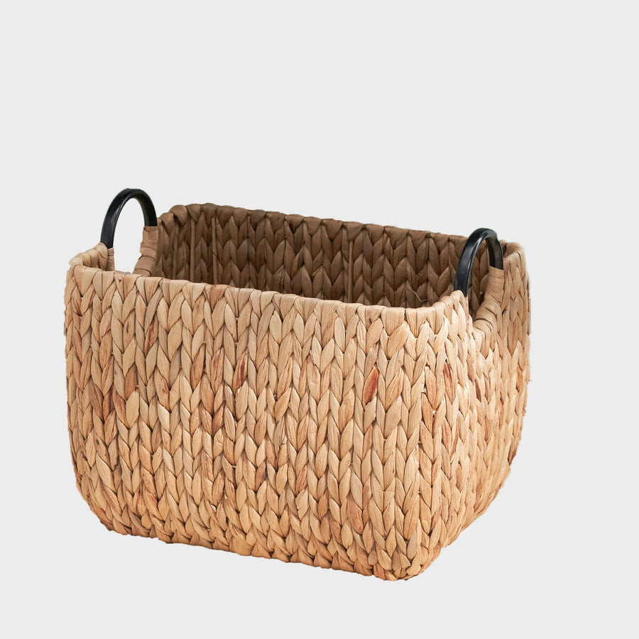 Water Hyacinth Woven Wicker Basket