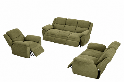 6 seater charcoal green power recliner sofa 
