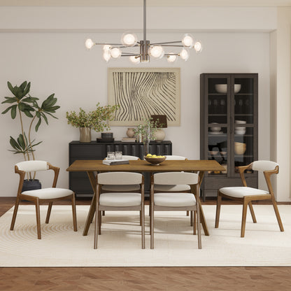 6 Seater 7 piece walnut dining set
